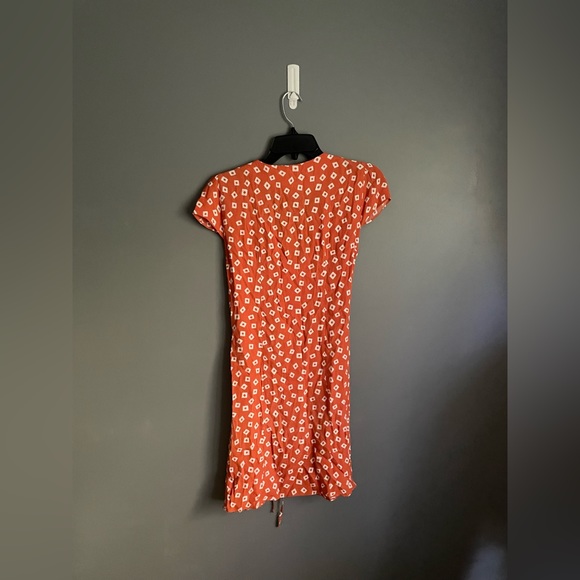 & Other Stories Printed Orange Square Mini Dress Size 4 - Picture 3 of 5